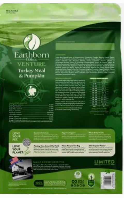 Earthborn Holistic Venture Limited Ingredient Turkey Meal & Pumpkin Grain-Free Dry Dog Food, 25-lb bag