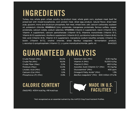 Purina Pro Plan Complete Essentials Shredded Blend Turkey and Rice Dog Food Dry Formula with Probiotics for Dogs - 15 lb. Bag