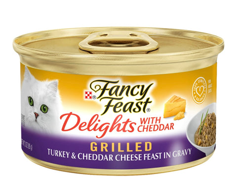 Purina Fancy Feast Delight Wet Cat Food Turkey Cheddar Cheese, 3 oz Can