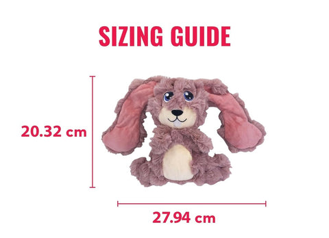 KONG Scrumplez Dog Toy - Soft Plush Squeaker Toy for Interactive Play, Stuffed with Extra-Squeaky Fun, Durable and Engaging for Dogs (Pink Bunny