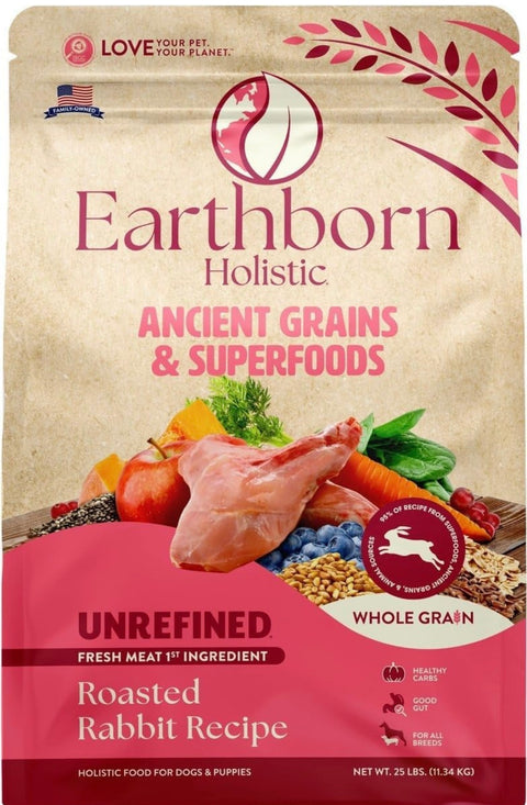 Earthborn Holistic Unrefined Roasted Rabbit Recipe with Ancient Grains and Superfoods (4 Pounds)