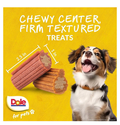 Dole Freshly Fetched Dog Chews, Strawberry & Pineapple Flavored Dog Treats, 7oz, No Wheat, Corn, Soy, Artificial Flavors, Colors, or Preservatives