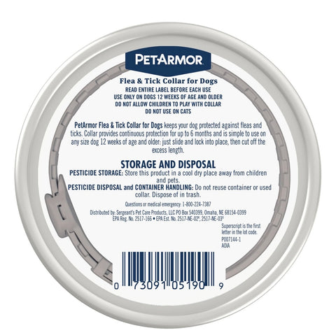 PetArmor Flea & Tick Dog Collar, 1 collar (6-mos. supply)