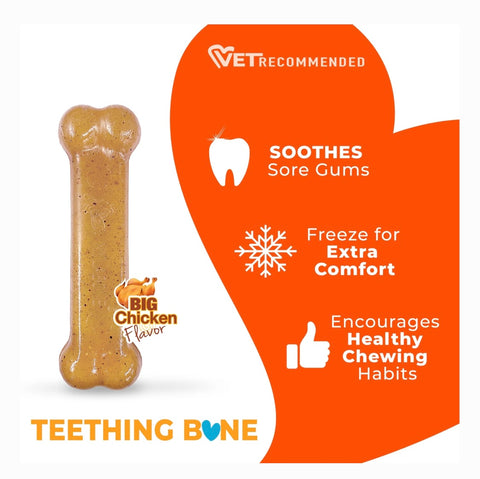 Nylabone Just for Puppies Teething Chew Toy Classic Bone Chicken, Small