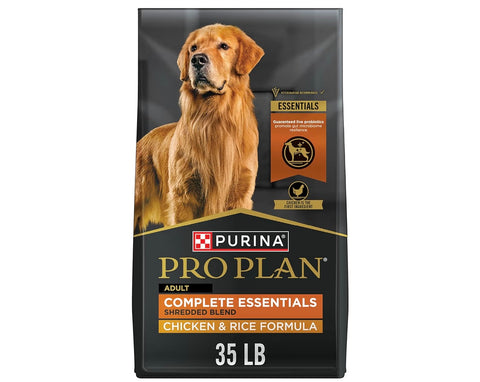Purina Pro Plan Shredded Blend Chicken and Rice Dog Food Dry Formula for Dogs, 35 lb. Bag
with Probiotics