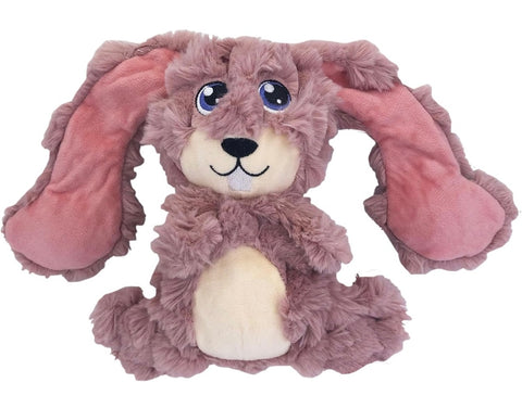 KONG Scrumplez Dog Toy - Soft Plush Squeaker Toy for Interactive Play, Stuffed with Extra-Squeaky Fun, Durable and Engaging for Dogs (Pink Bunny