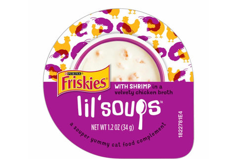 Friskies Lil' Soups Shrimp in Chicken Broth Wet Cat Food Complement, 1.2 oz