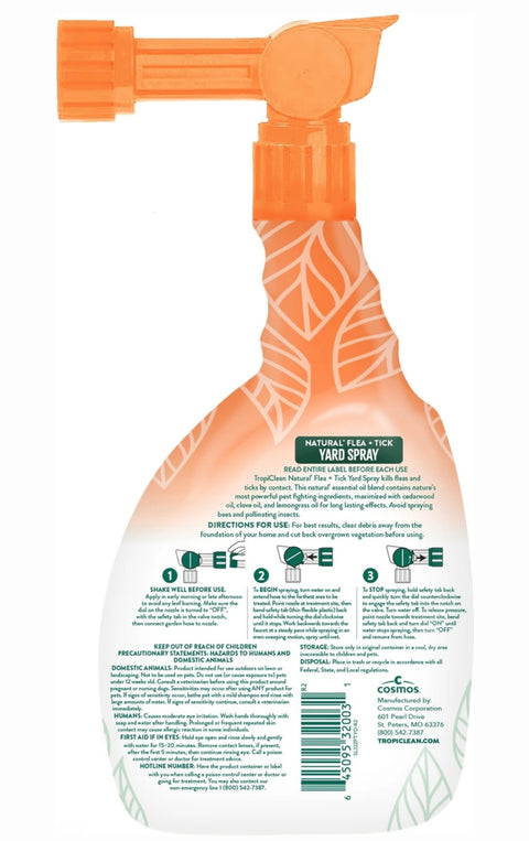 TropiClean Natural Outdoor Flea & Tick Treatment Spray for Yard, 32-fl oz bottle