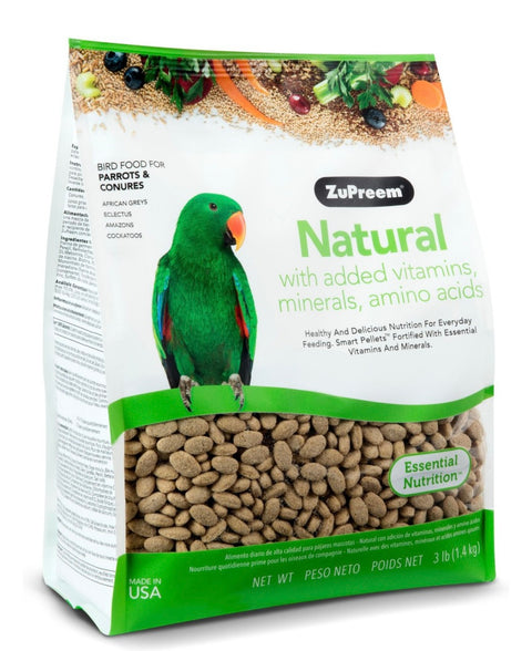 ZuPreem Natural Medium & Large Smart Pellet Bird Food 3 lbs