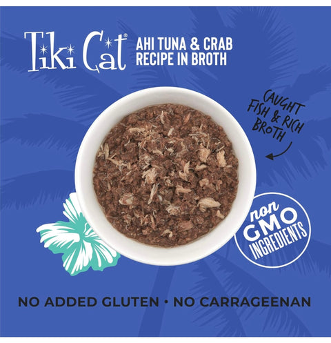 Tiki Cat Grill Wet Cat Food, Ahi Tuna & Crab, 6 oz