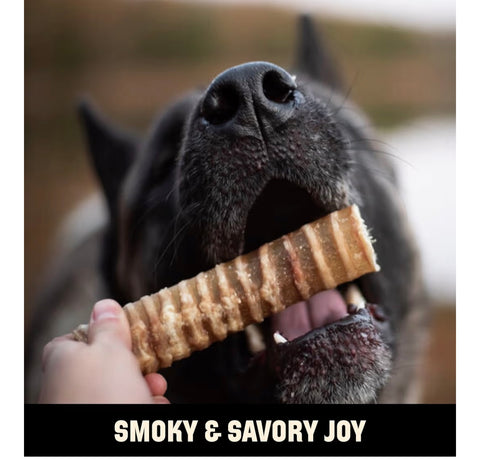 Barkworthies USA Hickory Smoked Beef Trachea - 6 Inch 3 Count (Pack of 1) - Natural Glucosamine and Chondroitin, High Protein, Smoky Aroma