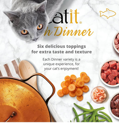 Catit Fish Dinner with Whitefish & Pumpkin – Hydrating and Healthy Wet Cat Food for Cats 2.8 oz