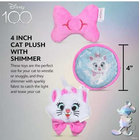 3 Piece Aristocats Cat Toys with Catnip and Crinkle, 4in | Shimmery, Crinkly Disney Cat Toys | Catnip Plush Toys for Cats Inspired by Aristocats