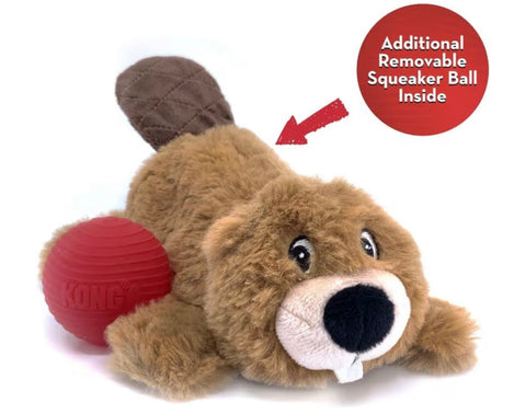 KONG Cozie Pocketz Beaver Puzzle Interactive Dog Toy (Medium)