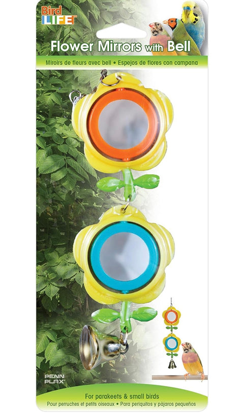 Penn-Plax Bird Toy - Flower Mirrors with Bell, BA1714