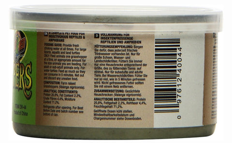 Zoo Med Jumbo Can O' Grasshoppers Reptile & Bird Food, 1.2-oz can