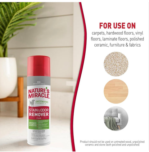 Nature's Miracle Stain & Odor Remover Foaming Aerosol For Dogs, 17.5 Oz