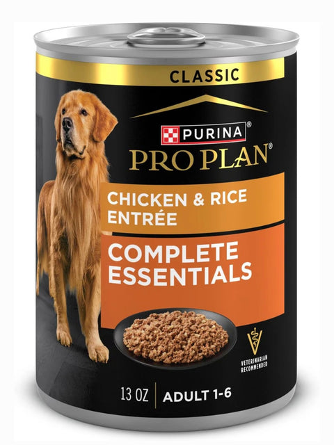 Purina Pro Plan Complete Essentials Adult Classic Chicken & Rice Entree Canned Dog Food, 13-oz