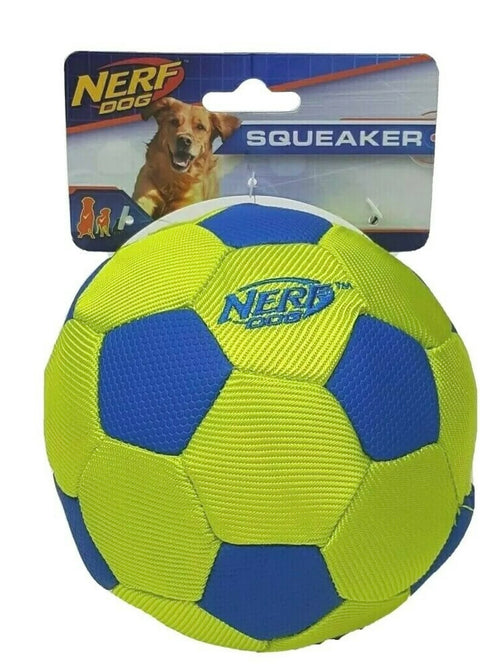 NERF Dog 4.5 inch Squeaker Trackshot Nylon Soccer Ball Dog Toy