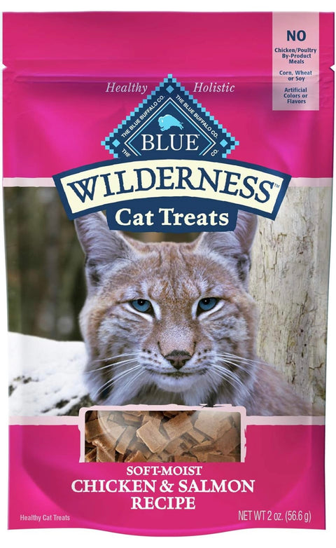 Blue Buffalo Wilderness Grain Free Soft-Moist Cat Treats, Chicken & Salmon 2-oz Bag