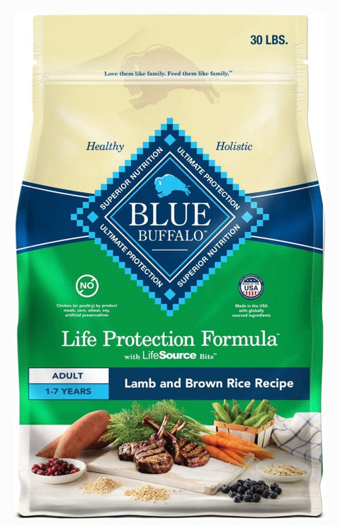 Blue Buffalo Life Protection Formula Adult Lamb & Brown Rice Recipe Dry Dog Food, 30-lb bag