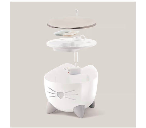 Catit PIXI Drinking Fountain – Cat Water Fountain with Triple Filter and Ergonomic Drinking Options, Stainless Steel