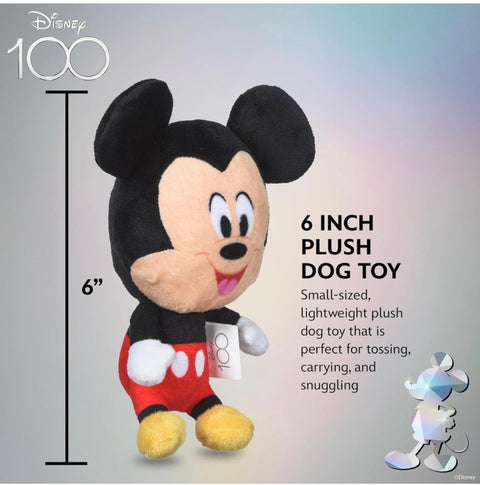 Mickey Mouse Plush Squeaky Dog Toy 6in | Disney Dog Toys | Plush Squeaker Toy for Dogs Inspired by Mickey Mouse, Disney Mickey and Friends