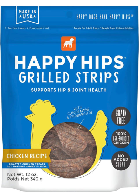 Happy Hips & Joint, Grilled Strips, Grain Free Dog Treats, Glucosamine & Chondroitin, Chicken 4oz