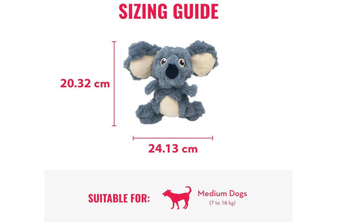 KONG Scrumplez Dog Toy - Soft Plush Squeaker Toy for Interactive Play, Stuffed with Extra-Squeaky Fun, Durable and Engaging for Dogs (Gray Koala)