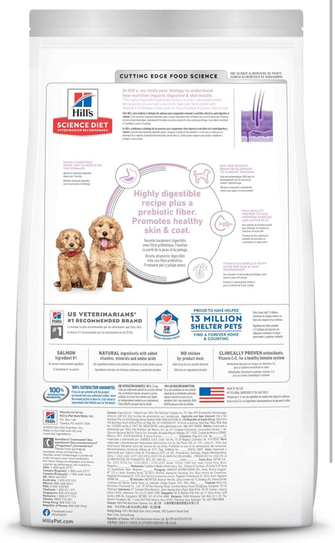 Hill's Science Diet Sensitive Stomach & Skin, Puppy, Stomach & Skin Sensitivity Support, Dry Dog Food, Salmon & Brown Rice, 4 lb Bag