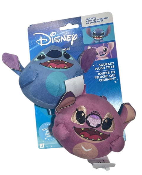 disney stitch and angel squeaky plush toy
