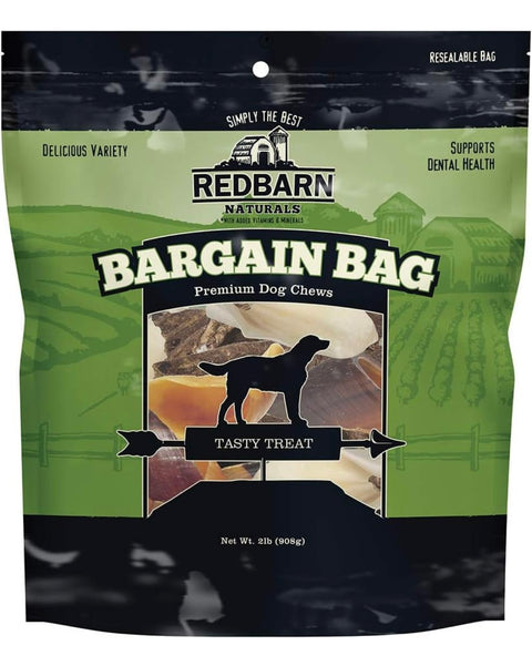 Redbarn All-Natural Bargain Bag Variety Pack of Premium Dog Chews - Grain-Free Dental Treats for All Breeds- Made in USA with No Artificial Ingredients - 2 lb. Bag