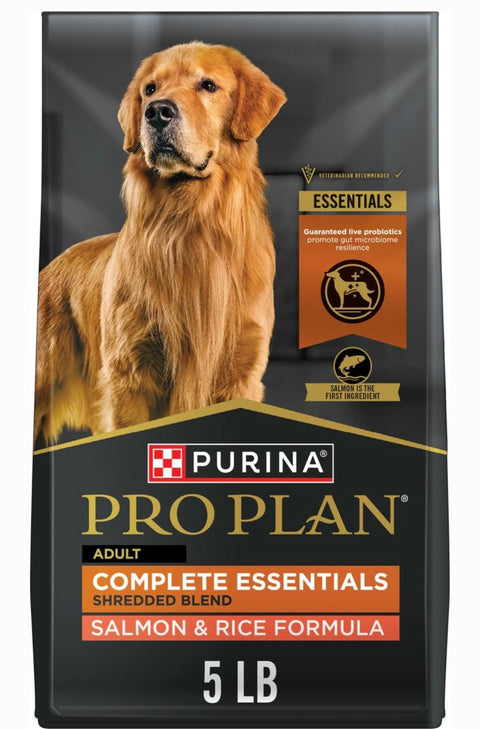 Purina Pro Plan Adult Shredded Blend Salmon & Rice Formula Dry Dog Food, 5-lb bag