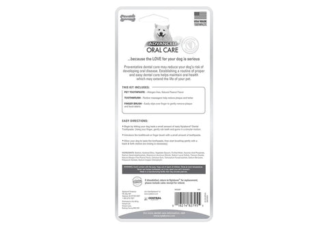 Nylabone Advanced Oral Care Natural Dog Dental Kit Peanut Flavor 2.5 oz.