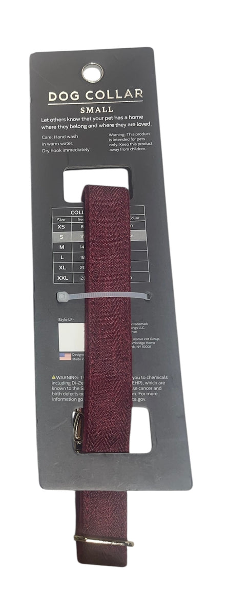 london fog dog collar burgundy color small size