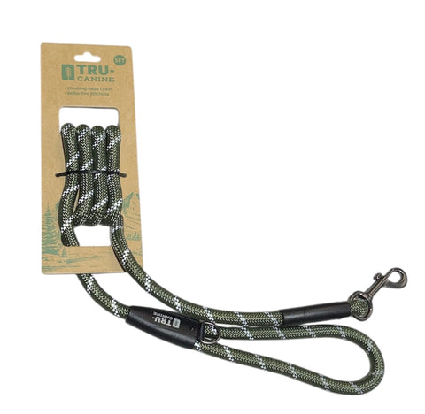 tru canine climbing rope leash reflective stitching 5 f long