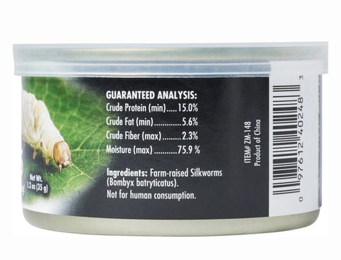 Zoo Med Can O' Silkworms Reptile Food, 1.2-oz can