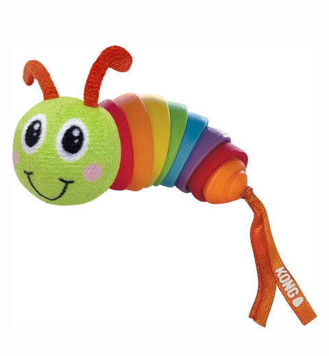 KONG Bat-A-Bout Clackz Caterpillar Mice Cat Toy with Catnip, Multicolor