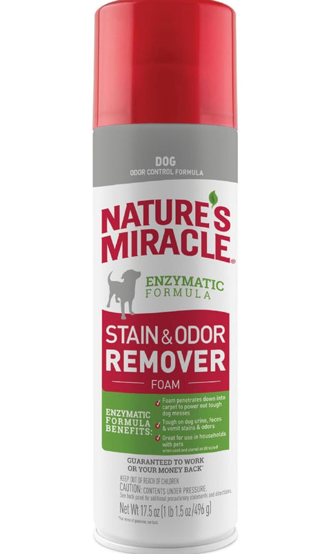 Nature's Miracle Stain & Odor Remover Foaming Aerosol For Dogs, 17.5 Oz