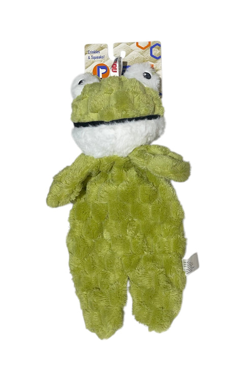 pet toy pet lou fuzzy friends crinkles and squaks frog