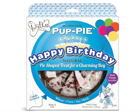 The Lazy Dog - Happy Birthday Pie Dog Treat for a Special Boy (5 oz). A Treat for Your Special Friend’s Celebration Day! (Includes Bonus Birthday Sign!)