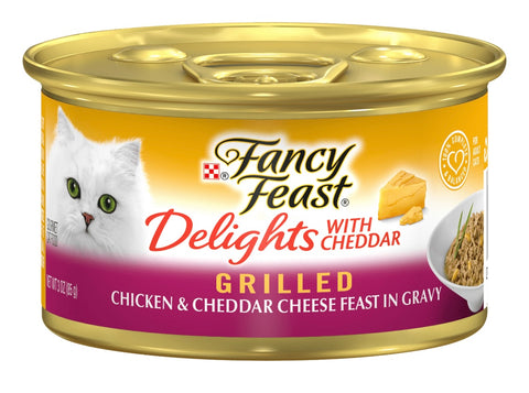 Purina Fancy Feast Delight Wet Cat Food Chicken Cheddar, 3 oz Can