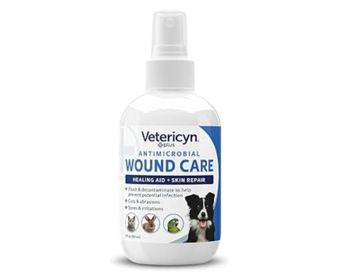 Vetericyn Plus Dog Wound Care Spray | Healing Aid and Skin Repair, Clean Wounds, Relieve Dog Skin Allergies, Safe for All Animals. 3 ounces