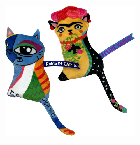 KONG Artz Kahlo Picasso Plush Cat Toy, Assorted, 2 count