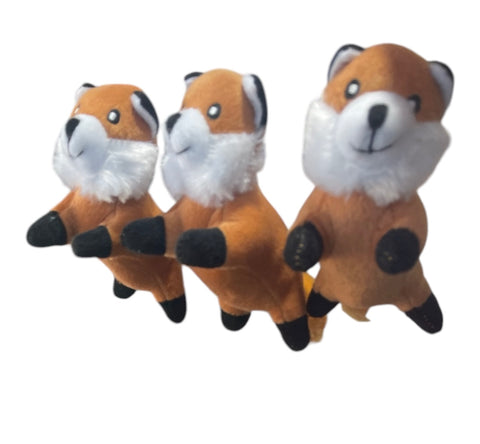 zippy paws mini 3 pack fox squeaker plush dog toy