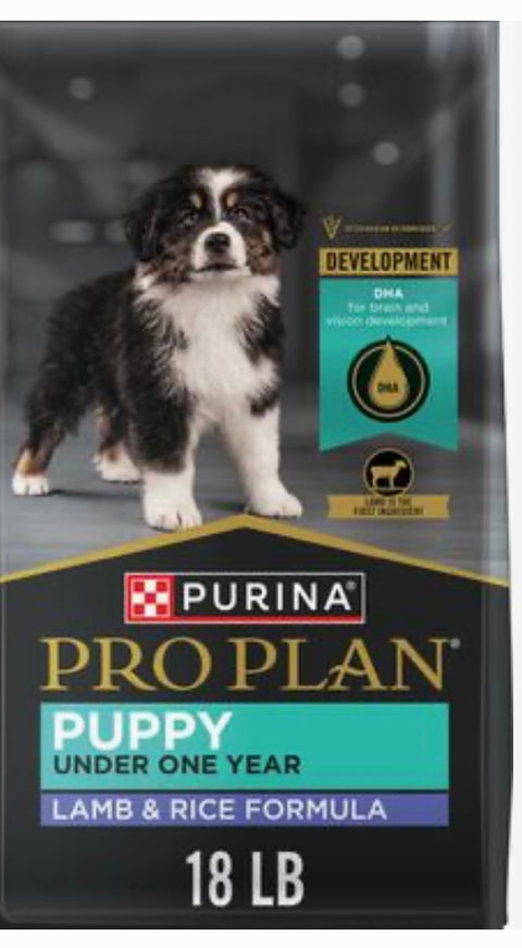 Purina Pro Plan High Protein DHA Lamb & Rice Formula Puppy Food, 18-lb bag