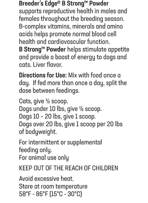 Revival Animal Health Breeder's Edge B Strong Powder, B-Complex Vitamins- 1 kg