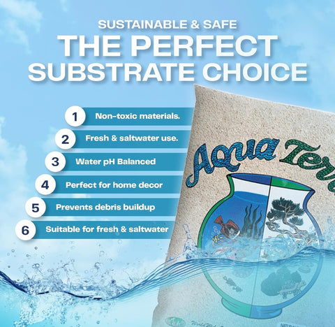 Aqua Terra Aquarium Natural Tan Sand, 5 lbs - Optimal pH Balance, Enhanced Water Clarity, Natural Aesthetic Appeal, Easy Maintenance, Eco-Friendly Health