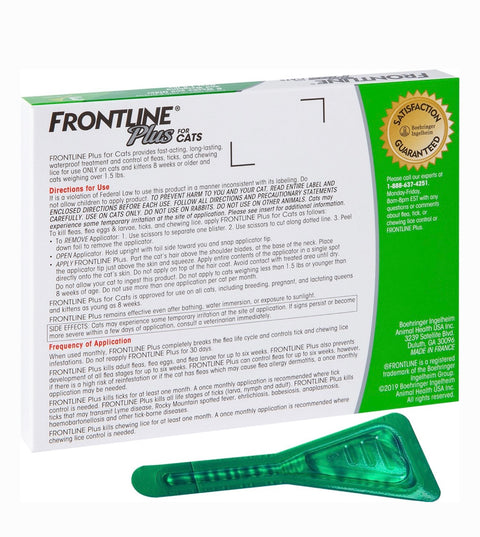 Frontline Plus Flea & Tick Spot Treatment for Cats, over 1.5 lbs, 3 Doses (3-mos. supply)