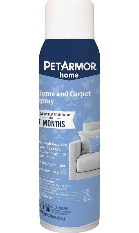 PETARMOR Home and Carpet Spray for Fleas and Ticks, Protect Your Home From Fleas and Eliminate Pet Odor, 16